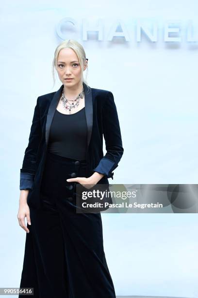 Pom Klementieff attends the Chanel Haute Couture Fall Winter 2018/2019 show as part of Paris Fashion Week on July 3, 2018 in Paris, France.