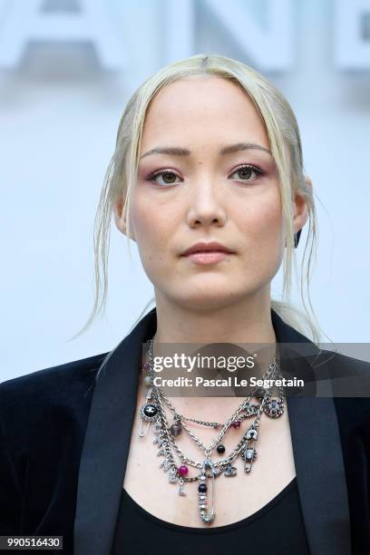 Pom Klementieff attends the Chanel Haute Couture Fall Winter 2018/2019 show as part of Paris Fashion Week on July 3, 2018 in Paris, France.