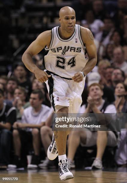 Forward Richard Jefferson of the San Antonio Spurs in Game Four of the Western Conference Semifinals during the 2010 NBA Playoffs at AT&T Center on...