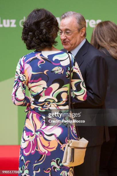 Ana Patricia Botin and Florentino Perez attend an event organized by 'Mujeres Por Africa' Foundation on July 3, 2018 in Madrid, Spain.