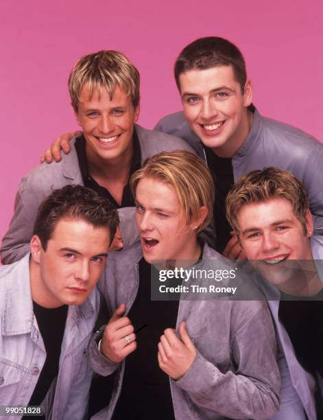 Westlife , pop group, circa 2000.