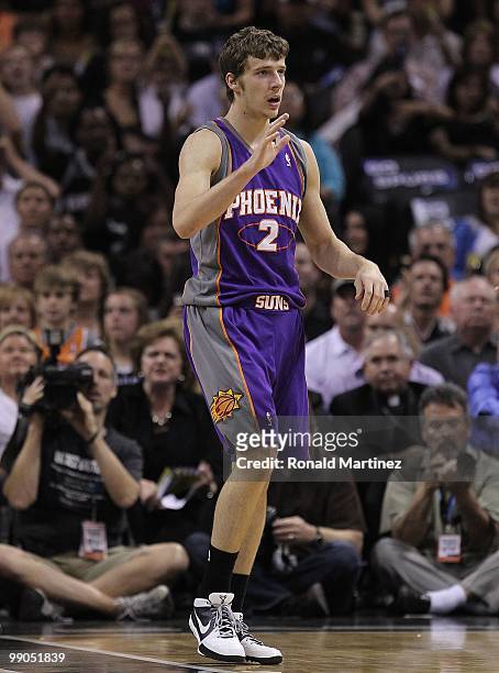 Guard Goran Dragic of the Phoenix Suns in Game Four of the Western Conference Semifinals during the 2010 NBA Playoffs at AT&T Center on May 9, 2010...