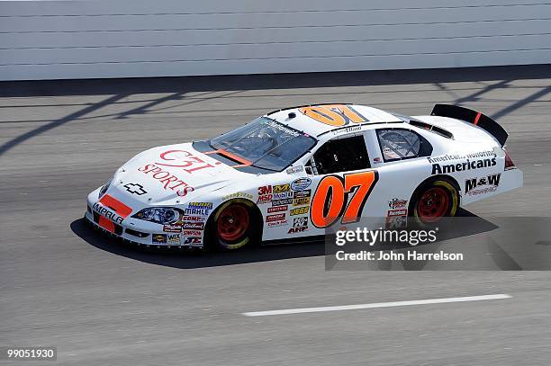 Danny Efland, driver of the C3i Sports / Americans Honoring Americans Chevrolet, drives on track during qualifying for the NASCAR Nationwide series...