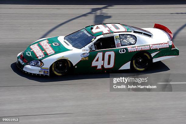 Mike Bliss, driver of the Westerman Companies Chevrolet, drives on track during qualifying for the NASCAR Nationwide series Royal Purple 200...