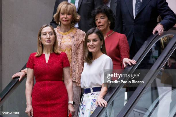 Ana Pastor, Maria Teresa Fernandez de la Vega, Queen Letizia of Spain and Isabela Celaa attend an event organized by 'Mujeres Por Africa' Foundation...