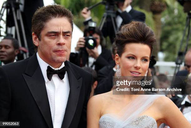 Jurors Benicio Del Toro and Kate Beckinsale attend the Opening Night Premiere of 'Robin Hood' at the Palais des Festivals during the 63rd Annual...