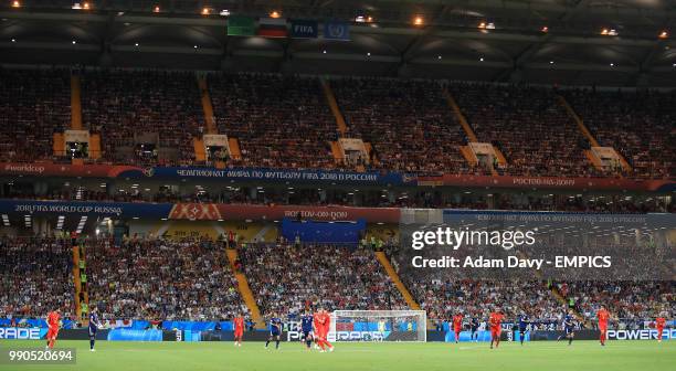 General view of the stadium during the game Belgium v Japan - FIFA World Cup 2018 - Round of 16 - Rostov Arena .