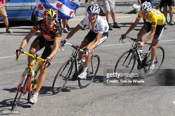 Tour De France, Stage 17Valverde Alejandro , Schleck Frank Yellow Jersey, Andy Schleck White Jersey, Alpe D'Huez /Embrun - L'Alpe-D'Huez /Ronde Van...