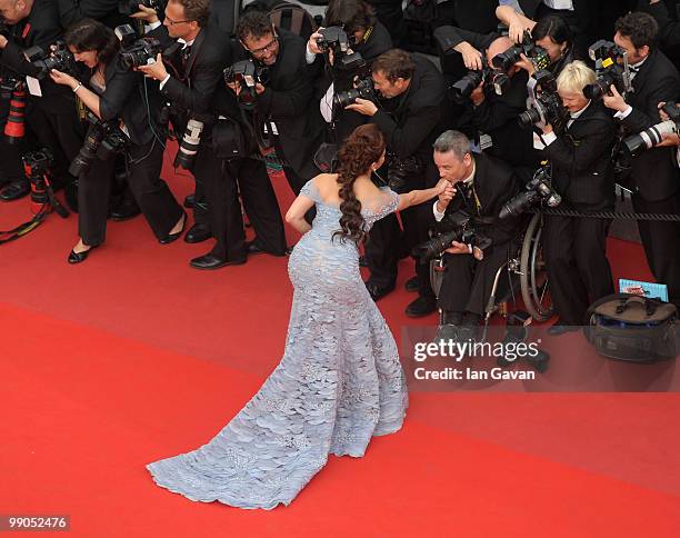 Aishwarya Rai Bachchan attends the "Robin Hood" Premiere at the Palais des Festivals during the 63rd Annual Cannes Film Festival on May 12, 2010 in...