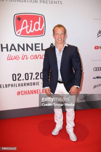 Olympic gold madalist Fabian Hambuechen attends the Channel Aid concert on July 2, 2018 in Hamburg, Germany.