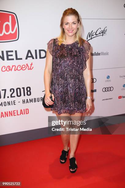 Nina Bott attends the Channel Aid concert on July 2, 2018 in Hamburg, Germany.