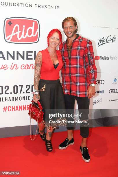 Dana Diekmeier and Dennis Diekmeier attend the Channel Aid concert on July 2, 2018 in Hamburg, Germany.