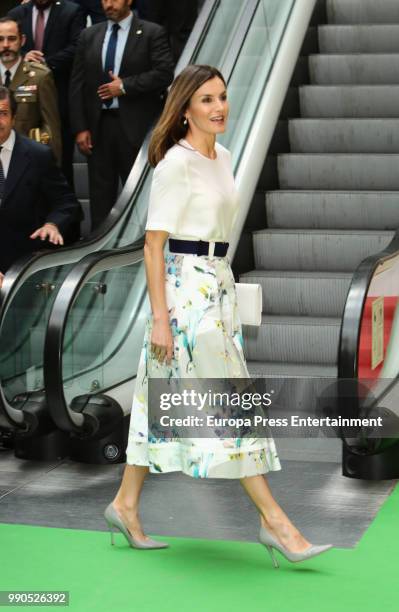 Queen Letizia of Spain attends an event organized by 'Mujeres por Africa' Foundation on July 3, 2018 in Madrid, Spain.