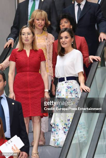 Ana Pastor, Teresa Fernandez de la Vega, Isabel Celaa and Queen Letizia of Spain attend an event organized by 'Mujeres por Africa' Foundation on July...