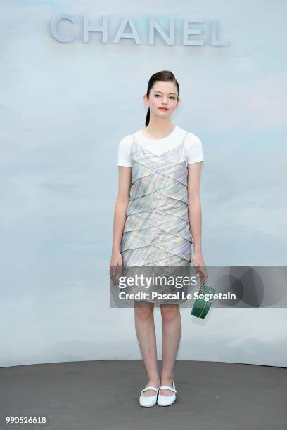 Mackenzie Foy attends the Chanel Haute Couture Fall Winter 2018/2019 show as part of Paris Fashion Week on July 3, 2018 in Paris, France.