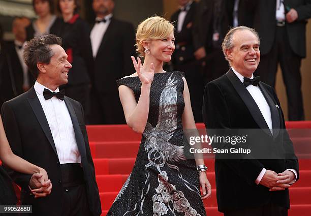 Producer Brian Grazer, Actress Cate Blanchett and guest attends the "Robin Hood" Premiere at the Palais des Festivals during the 63rd Annual Cannes...