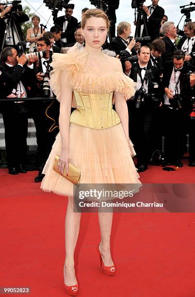 Actress Lea Seydoux attends the Opening Night Premiere of 'Robin Hood' at the Palais des Festivals during the 63rd Annual International Cannes Film...