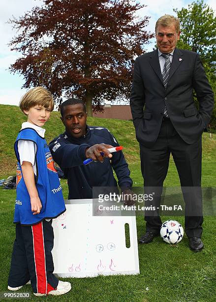 Sir Trevor Brooking looks on during the UEFA Grassroots Football Day at Saffron Walden County High School on May 12, 2010 in Saffron Walden, England.