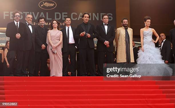 Jury members Tim Burton, Alberto Barbera, Victor Erice, Giovanna Mezzogiorno, Emmanuel Carrere, Benicio Del Toro, Shekhar Kapur and Kate Beckinsale...