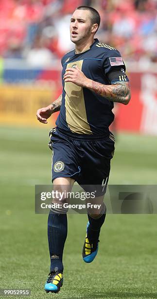Danny Califf of the Philadelphia Union makes his way down field against Real Salt Lake during an MLS soccer game on May 8, 2010 at Rio Tinto Stadium...
