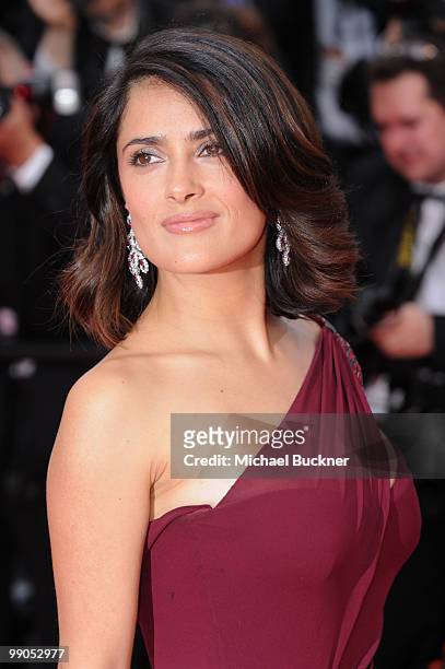 Salma Hayek attends the "Robin Hood" Premiere at the Palais des Festivals during the 63rd Annual Cannes Film Festival on May 12, 2010 in Cannes,...