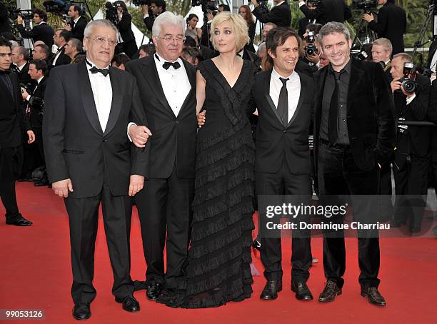 Camera D'Or jury members Gerard de Battista, Didier Diaz, Charlotte Lipinska with Camera D'Or Jury President Gael Garcia Bernal, Stephane Brize...