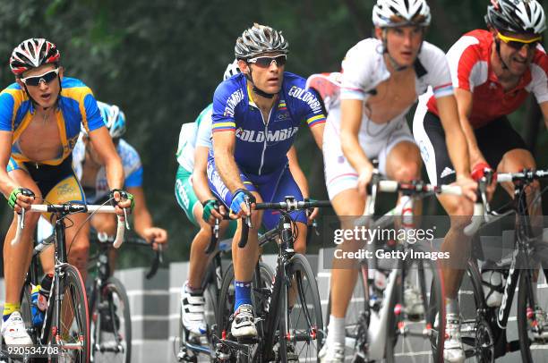 Cycling Men Road Larsson Gustav , Schleck Frank , Voigt Jens , Botero Santiago /Beijing Peking - Juyong Pass , Wielrennen Mannen Weg, Cyclisme Hommes...