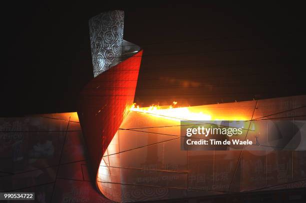 Opening Ceremonyillustration Illustratie, National Stadium Stadion, Birdsnest, Olympic Flame Vlam Flamme, Olymische Spelen, Jeux Olympique /Tim De...