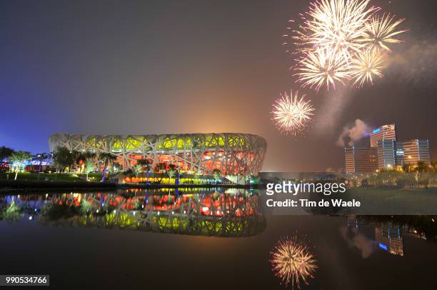 Opening Ceremonyillustration Illustratie, National Stadium Stadion, Birdsnest, Fireworks Feux D'Artifice Vuurwerk, Olymische Spelen, Jeux Olympique...