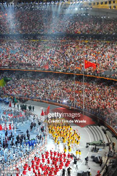 Opening Ceremonyillustration Illustratie, National Stadium, Birdsnest, Team China Chine /Olymische Spelen, Jeux Olympique /Tim De Waele