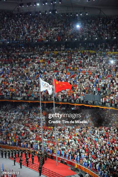 Opening Ceremonyillustration Illustratie, Flag Drapeau Vlag, Chinese, Logo, Olympic, National Stadium Stadion, Birdsnest /Olymische Spelen, Jeux...