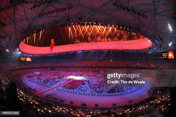 Opening Ceremonyillustration Illustratie, National Stadium Stadion, Birdsnest, Fireworks Feux D'Artifice Vuurwerk, Olymische Spelen, Jeux Olympique...