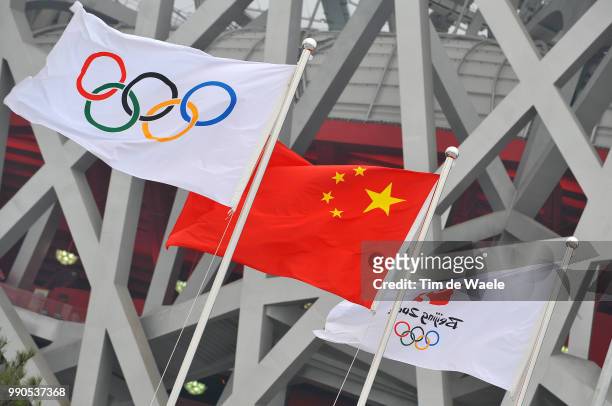 Opening Ceremonyillustration Illustratie, Logo, China, Flag Drapeau Vlag, Olympic, National Stadium Stadion, Birds Nest /Olymische Spelen, Jeux...