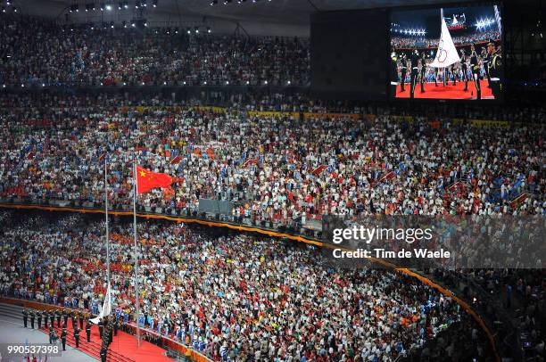 Opening Ceremonyillustration Illustratie, Flag Drapeau Vlag, Chinese, National Stadium Stadion, Birdsnest /Olymische Spelen, Jeux Olympique /Tim De...