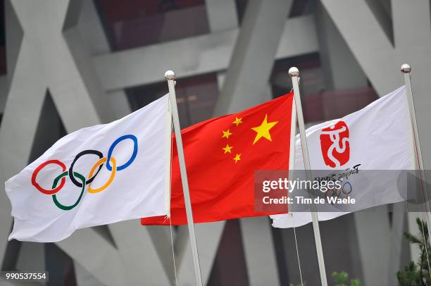 Opening Ceremonyillustration Illustratie, Logo, China, Flag Drapeau Vlag, Olympic, National Stadium Stadion, Birds Nest /Olymische Spelen, Jeux...