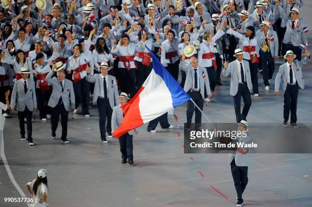 Opening Ceremonyillustration Illustratie, Team France , Flag Drapeau Vlag, Estanguet Tony , National Stadium Stadion, Birds Nest /Olymische Spelen,...