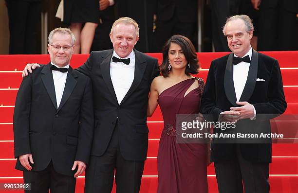 Director of the Cannes Film Festival Thierry Fremaux, FranÃ§ois-Henri Pinault, wife and actress Salma Hayek and French Culture Minister Frederic...
