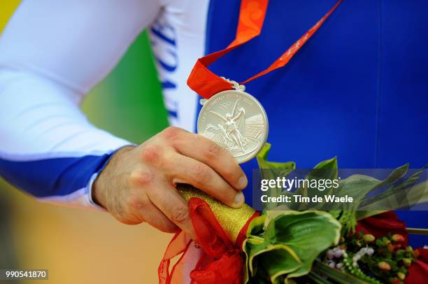 Beijing Olympics, Cycling : Trackillustration Illustratie, Silver Argent Zilver Medal Medaille, Team France , Men Team Sprint, Vitesse Par Equipes...