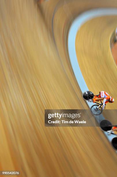 Beijing Olympics, Cycling : Trackillustration Illustratie, Team Netherlands Holland , Theo Bos , Teun Mulder , Tim Veldt /Men Team Sprint, Vitesse...