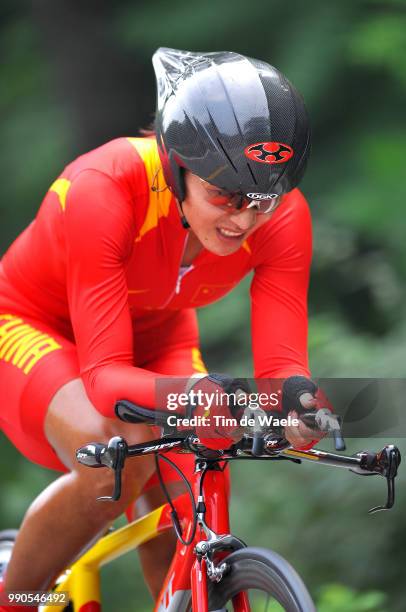 Beijing Olympics, Cycling : Time Trial Womengao Min /Juyongguan - Juyongguan , Wielrennen Tijdrit Vrouwen, Cyclisme Contre La Montre Femmes, Clm,...