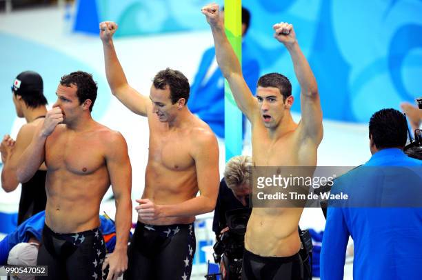 Swimmingteam Usa , Phelps Michael , Peirsol Aaron , Hansen Brendan , Lezak Jason , Celebration Joie Vreugde /Men 4 X 100 M Medley Relay Final...