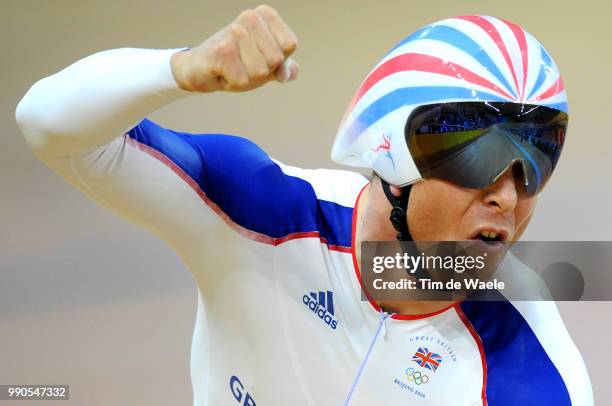 Track Hoy Chris , Celebration Joie Vreugde /Men Individual Sprint, Individuele Sprint Mannen, Track Pist, Laoshan Velodrome, Olymische Spelen, Jeux...