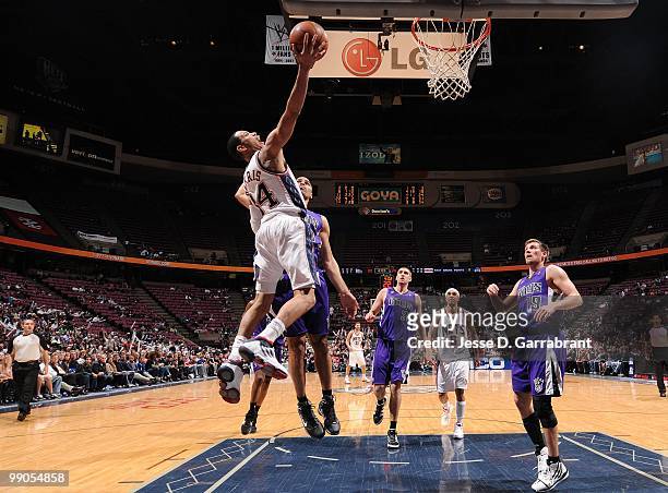 Devin Harris of the New Jersey Nets makes a layup against the Sacramento Kings during the game at the IZOD Center on March 24, 2010 in East...