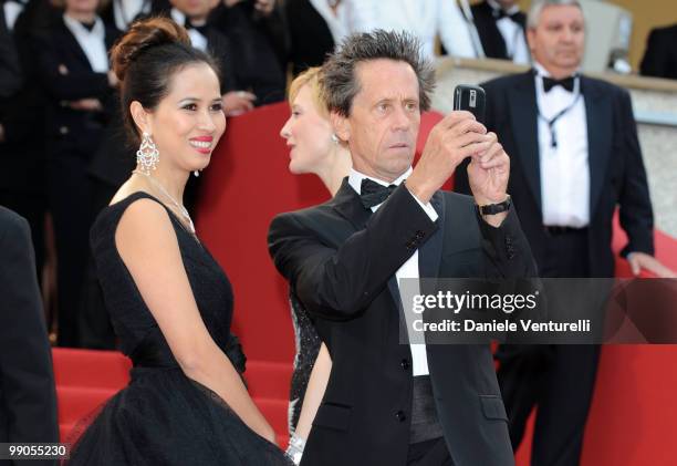 Chau-Giang Thi Nguyen and producer Brian Grazer attend the Opening Night Premiere of 'Robin Hood' at the Palais des Festivals during the 63rd Annual...