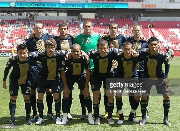The starters for the Philadelphia Union pose for a team picture before an MLS soccer game against Real Salt Lake on May 8, 2010 at Rio Tinto Stadium...