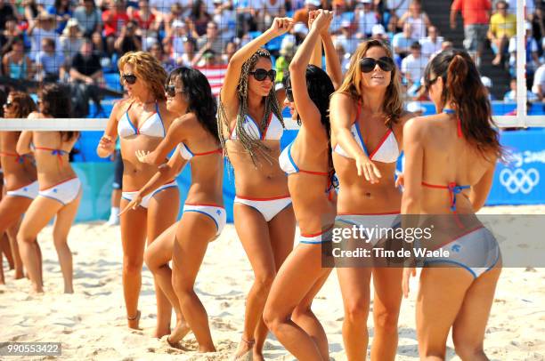 Beach Volleyballillustration Illustratie, Sexy Hostess Model, Cheer Leaders, Women Semifinal, Femmes 1/2 Finale, Vrouwen, Olymische Spelen, Jeux...