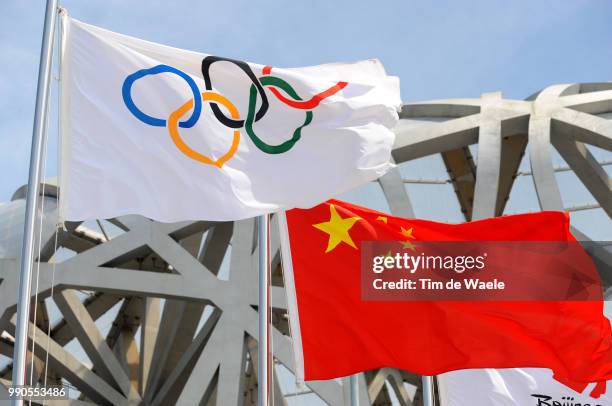 Illustration Illustratie, Flag Drapeau Vlag, Chinese, Logo, Olympic, Symbol, National Stadium, Olymische Spelen, Jeux Olympique, Tim De Waele