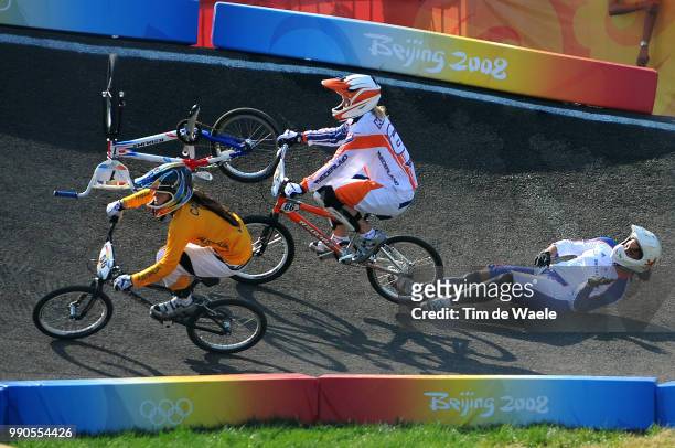 Beijing Olympics, Cycling : Bmxillustration Illustratie, Crach Chute Val Reade Shanaze , Klaus Lieke , Callisto Nicole , Women Vrouwen, Laoshan Bmx...
