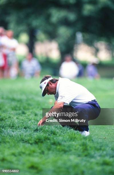 Fred Couples of the United States of America in action during the PGA Championship on August 15, 1997 in Mamaroneck, New York.