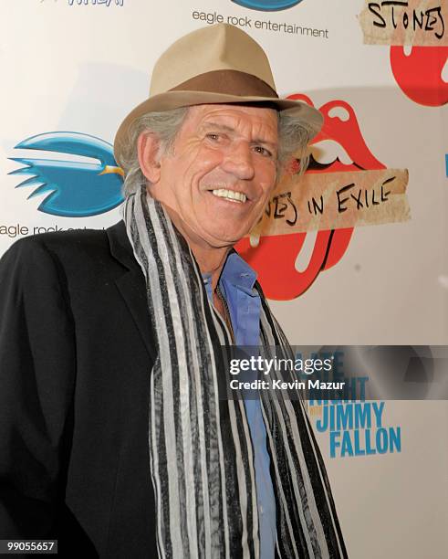 Keith Richards of the Rolling Stones attends the "Stones in Exile" screening at The Museum of Modern Art on May 11, 2010 in New York City. The...